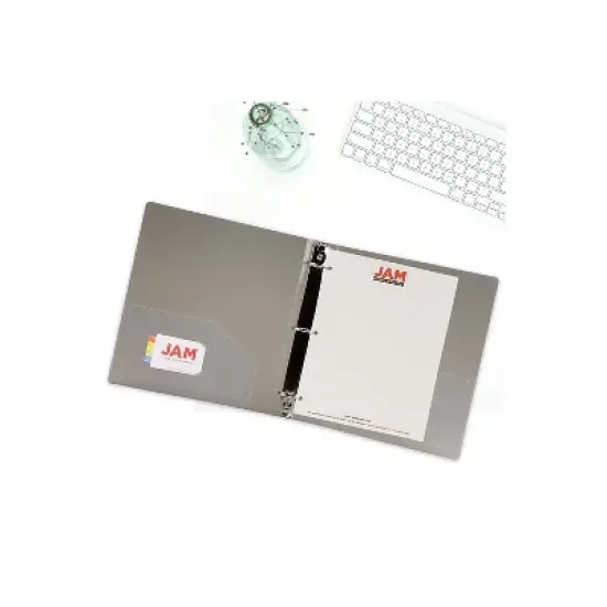 JAM Paper Plastic 1.5 Inch Binder Smoke Grey 3 Ring Binder Sold Individually 762T15SM image {4}