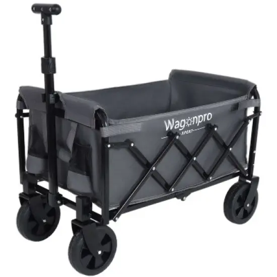 ORRD Expandable Dual-Layer Foldable Utility Wagon with Extra Storage for Camping, Shopping & Sports, Gray image {2}