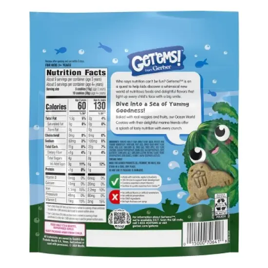 Get'ems! from Gerber Ocean World Crackers Kids Snacks - Kale Apple Blueberry image {1}