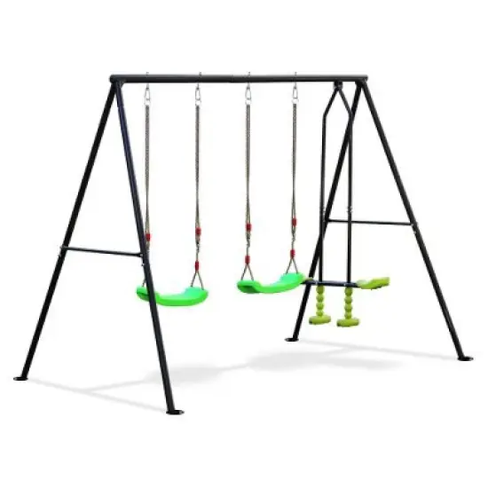Luupatchy Swing Set With Glider, 2 Blet Swing, Backyard 550Lbs 3 Seat image {1}