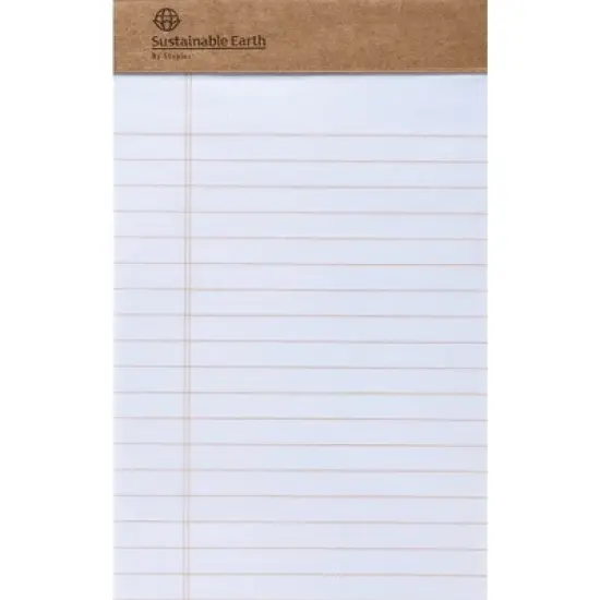 Sustainable Earth Notepads 5" x 8" Wide White 50 Sheets/Pad 12 Pads/PK (19938) 886428 image {7}