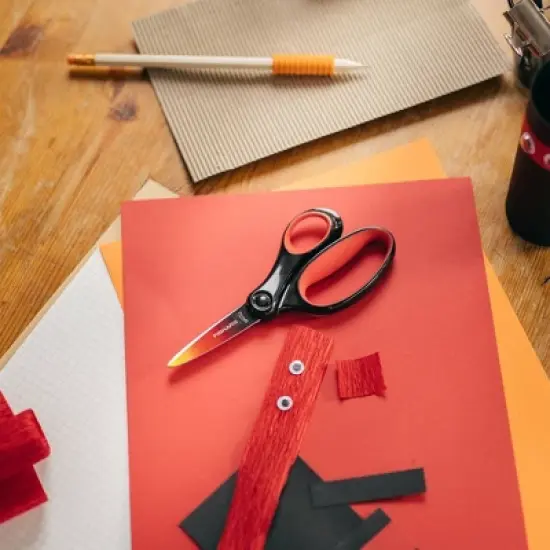 Fiskars Pointed-Tip Softgrip School Supplies Big Kids Scissors for Kids 8 to 11 - 6" Scissors Black Ombre image {6}