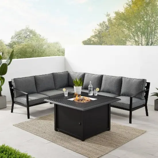 5pc Clark Outdoor Steel Fire Pit Set - Crosley
 image {1}