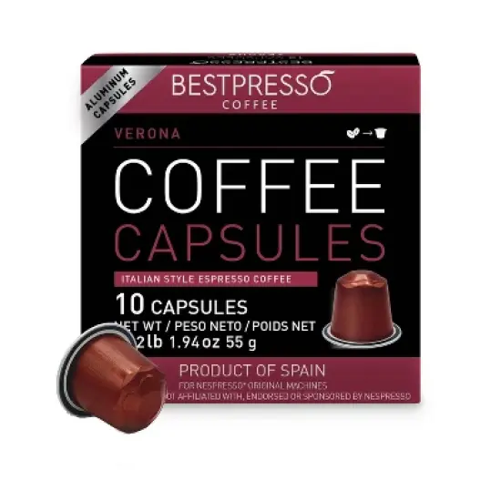 Bestpresso Verona Blend (High Intensity) Espresso Pods for Nespresso OriginalLine Machine - 120 Certified Genuine Coffee Capsules image {1}