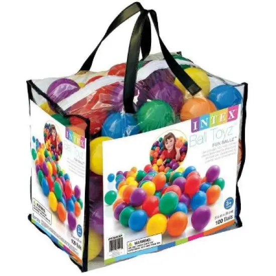 Intex 100-Pack Large Plastic Multi-Colored Fun Ballz For Ball Pits (4 Pack) image {5}