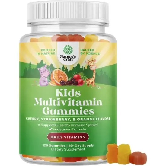 Kids Multivtamins Gummies, Assorted Fruit Flavors, Nature's Craft, 120ct image {6}