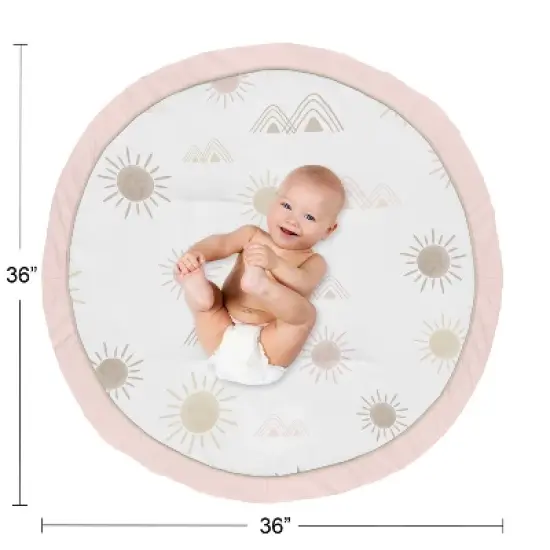 Sweet Jojo Designs Girl Baby Tummy Time Playmat Desert Sun Pink Mauve and Taupe image {3}