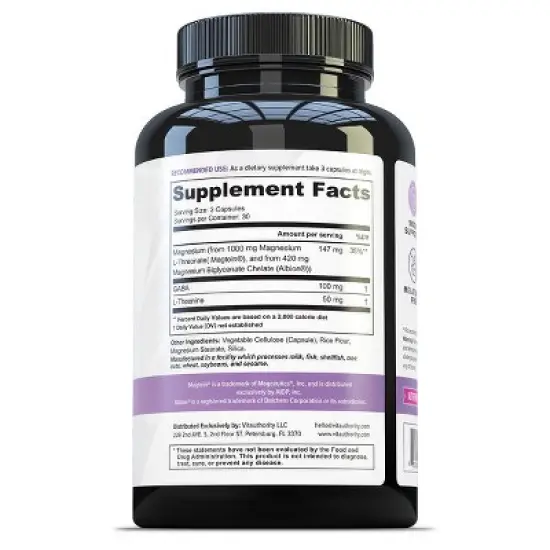 Vitauthority Mag Calm Capsule, Magnesium L- Threonate with Magtein Supports Quality Sleep & Positive Mood, 90ct image {1}