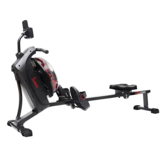 Sunny Health & Fitness Hydro Dual Resistance Smart Magnetic Water Rowing Machine - Black/Red image {5}