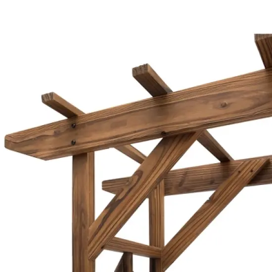 Gulches 79in Wooden Garden Arbor Arch Trellis with Classic Countryside Style, Pergola Style Roof for Climbing Vines for Ceremony Party Weddings image {4}