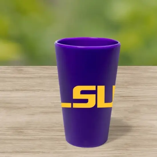 NCAA LSU Tigers Silicone Pint Glass - 16oz: Multicolor Drinkware, Silicone Material image {1}
