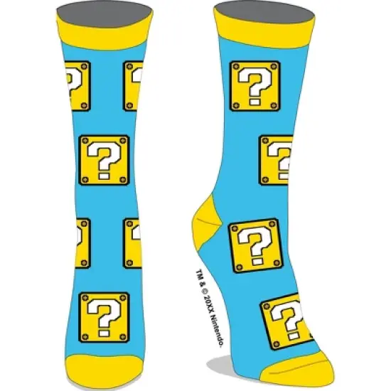 Super Mario Bros. Adult Crew Socks 5-Pack image {3}