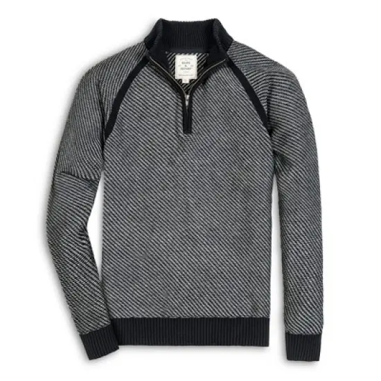 Hope & Henry Men's Half Zip Raglan Contrast Sweater image {5}