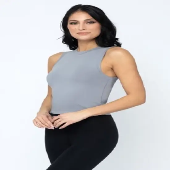 Yogalicious Jersey Fitted Mock Neck Tank Top image {8}