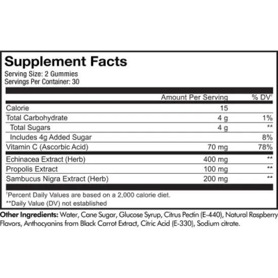 Codeage Immunity Gummies, Vitamin C, Sambucus Black Elderberry, Echinacea & Propolis Supplement - 60ct image {2}