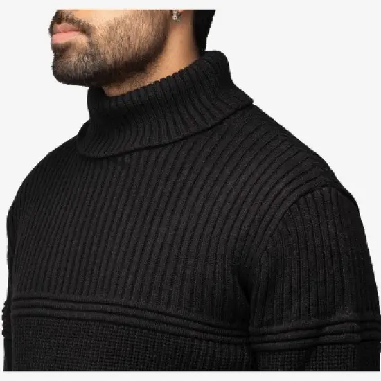 X RAY Men's Ribbed Pattern Turtleneck Sweater image {4}