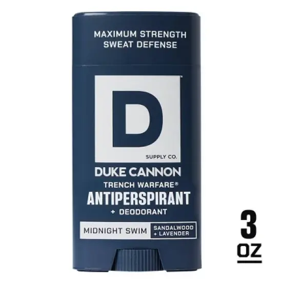 Duke Cannon Supply Co. Trench Warfare Men's Solid Antiperspirant & Deodorant Stick Midnight Swim - 3oz image {10}