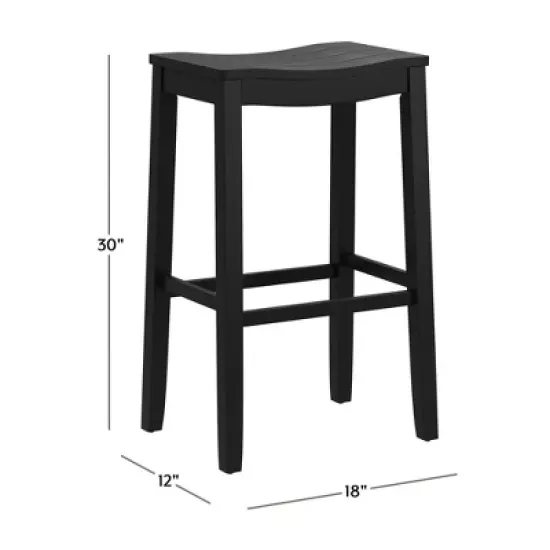 30" Fiddler Wood Backless Counter Height Barstool Black - Hillsdale Furniture image {2}