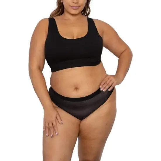 Curvy Couture Women's Cotton Comfort Bralette 2-Pack image {4}