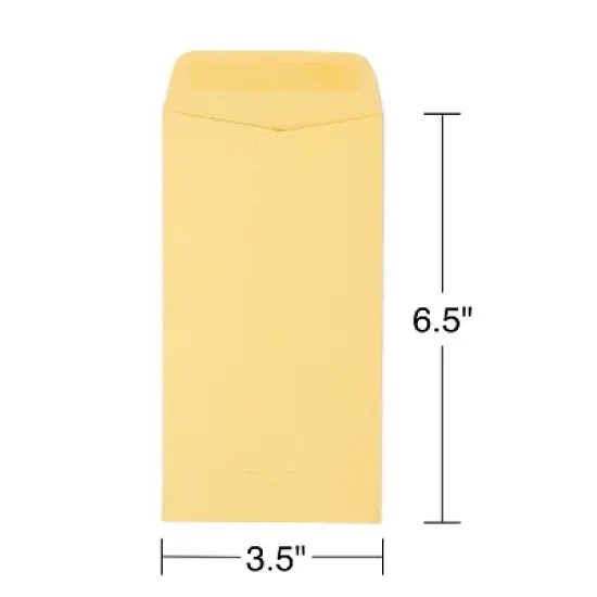 Staples Gummed Currency Envelopes 3 1/2" x 6 1/2" Brown 500/Box (SPL17199) image {2}