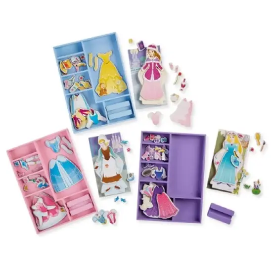 Melissa & Doug Disney Cinderella and Belle and Rapunzel Magnetic Dress-Up Wooden Dolls image {6}