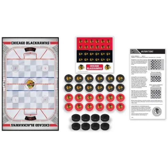 MasterPieces Officially licensed NHL Chicago Blackhawks Checkers Board Game for Families and Kids ages 6 and Up image {2}