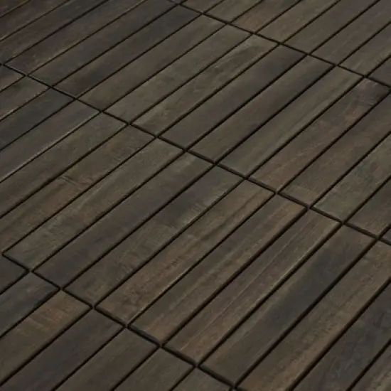 APRILSOUL 12" x 12" Interlocking Deck Tiles Striped Pattern Acacia Hardwood Outdoor Flooring for Patio image {12}