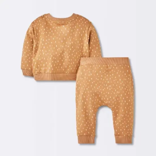 Baby Boys' 2pc Graphic Sweatshirt & Jogger Pants Set - Cloud Island&trade; Light Brown image {1}