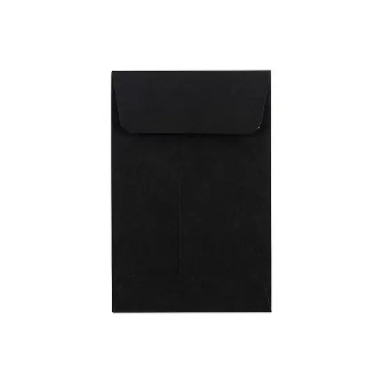 LUX #4 Coin Envelopes (3 x 4 1/2) - Midnight Black 500/Pack 80lb. Midnight Black (LUX-4CO-B-500) image {1}