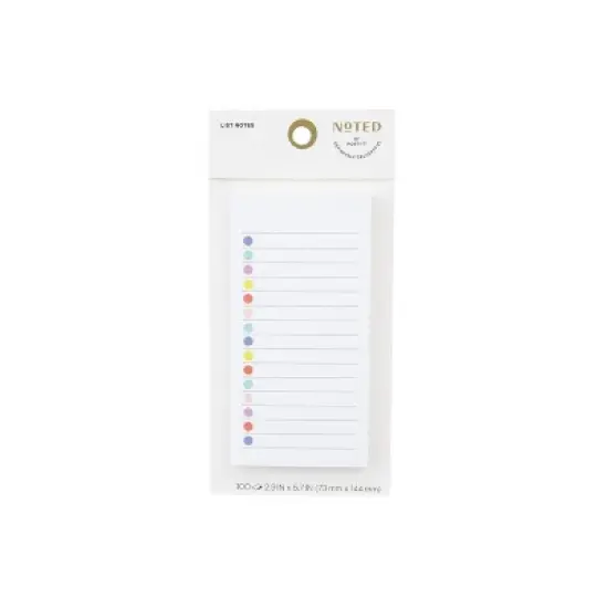 Noted by Post-it White Lined Notes with Colored Dots, Sticky Notes: 100 Sheets, 2.9x5.7", To-Do & Grocery List image {8}