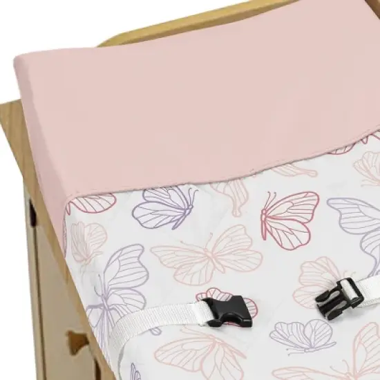 Sweet Jojo Designs Girl Changing Pad Cover Butterfly Pink Purple White image {3}