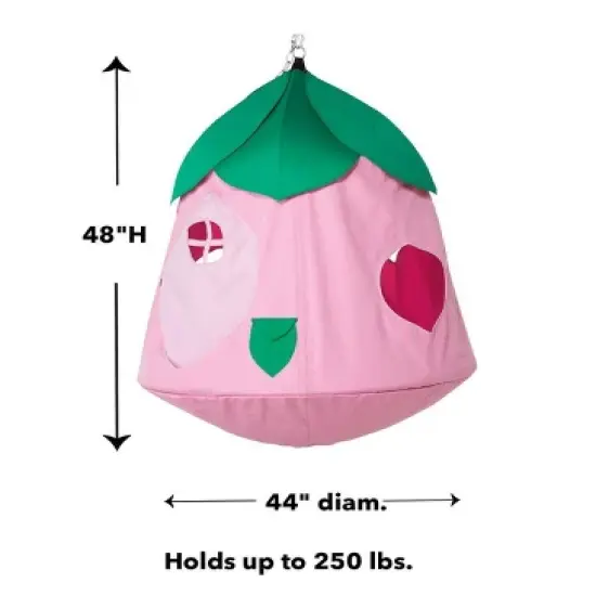 HearthSong Cozy Posy HugglePod HangOut Indoor/Outdoor Flower Hanging Tent with LED Flower Lights and Cushion image {2}