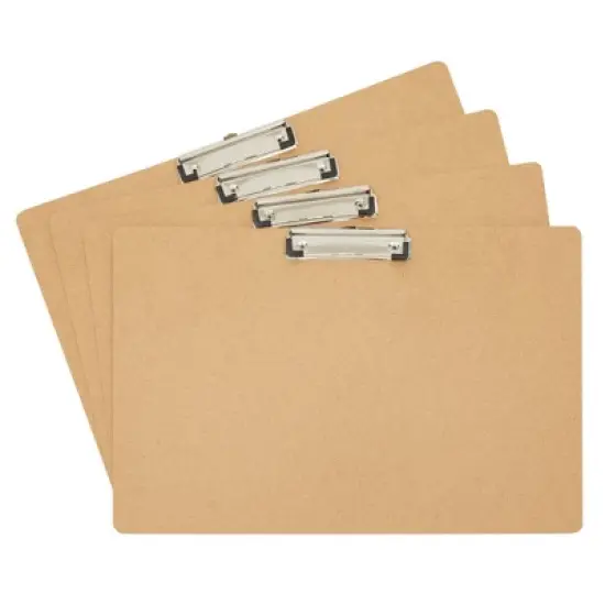 Stockroom Plus 4-Pack Extra Large Clipboard, Horizontal Wooden Lap Boards w Low Profile Clip for Drawing, Sketching, 3mm, 11.5x17.4 In image {7}