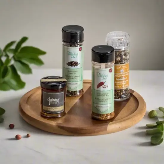 Kalmar Home Acacia Wood 10" Lazy Susan image {1}