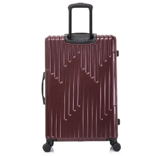 InUSA Drip Lightweight Hardside Large Checked Spinner Suitcase - Wine image {5}