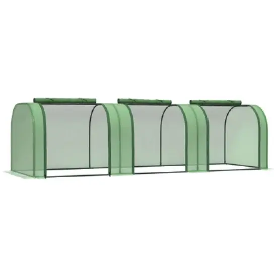 Mini Greenhouse With Roll-Up Zippered Doors, Steel Frame, UV Waterproof Cover, Portable Outdoor Tunnel Green House For Herbs, Flowers, Seedlings image {8}