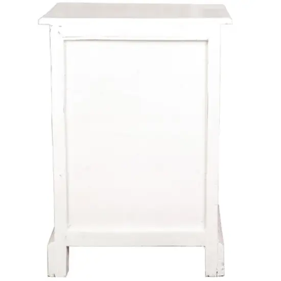 Passion Furniture Shabby Chic Cottage 1-Drawer White Wash Nightstand 25.5 in. H x 17.8 in. W x 13.5 in. D image {2}