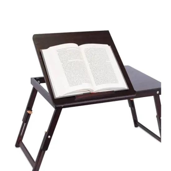 BirdRock Home Bamboo Laptop Lap Tray with Adjustable Legs - Walnut image {7}