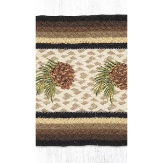 Earth Rugs Pinecone Square Printed Jute Trivet 10"x10" Rustic Hot Pad image {2}