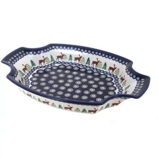 Blue Rose Polish Pottery 1208 Zaklady Large Serving Tray image {10}