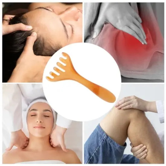 Unique Bargains Antler-shaped Head Massage Comb Green Brown 1 Pc image {3}