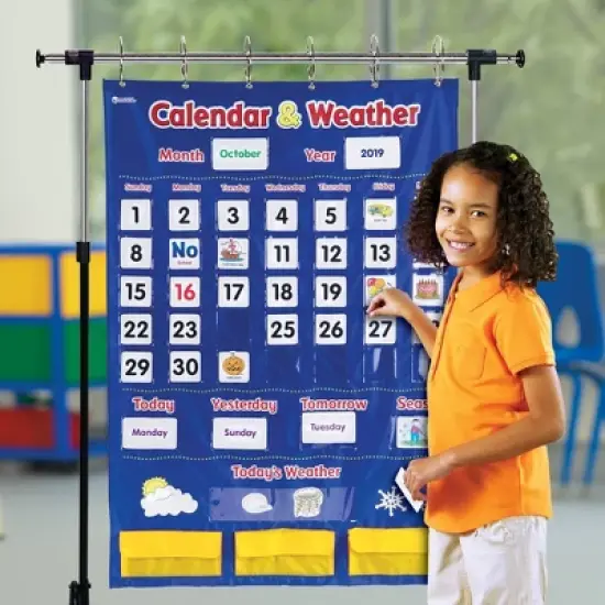 Learning Resources Calendar & Weather Pocket Chart image {1}