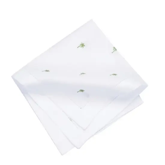 C&F Home Green Palms Embroidered Machine Washable Hemstitch Napkins Set of 6 image {1}