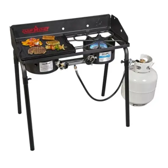 Camp Chef 2-Explorer Burner Stove with Detachable Legs - Black image {1}