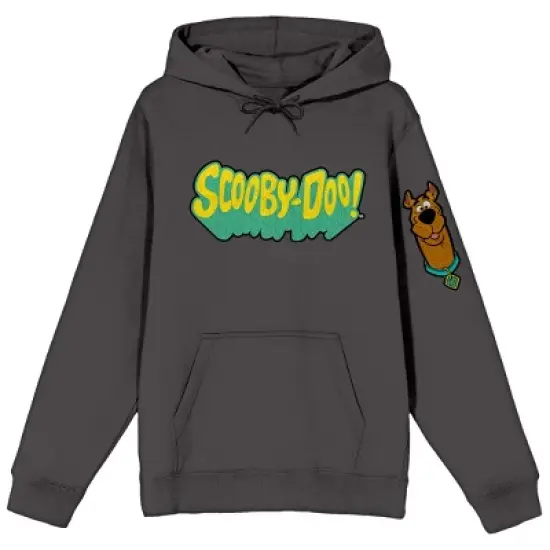 Scooby Doo Character Chenille Patch Long Sleeve Charcoal Hooded Sweatshirt image {8}