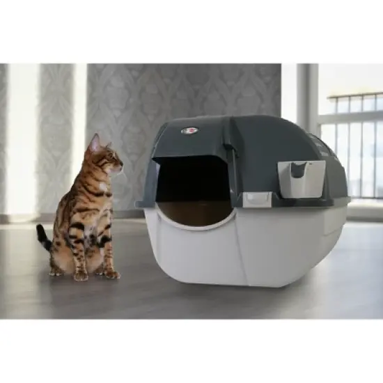 Omega Paw Elite Roll 'N Clean Self Cleaning Litter Box with Integrated Litter Step and Unique Sifting Grill image {4}
