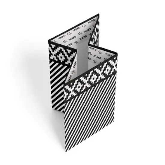 Bacati - Love Black/White Collapsible Laundry Hamper image {1}
