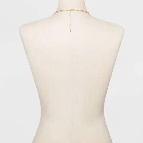 Paddle and Chain Layer Necklace - Universal Thread&trade; Gold image {2}