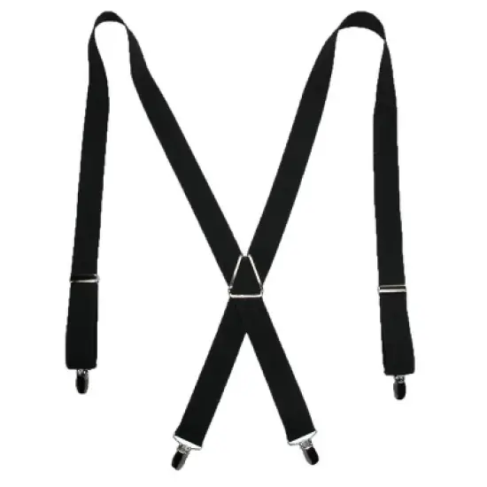 CTM Men's Elastic X-Back Suspenders with Silver Hardware image {2}