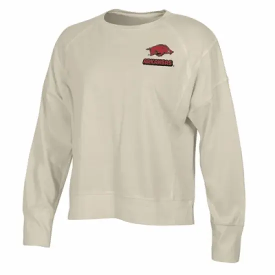 NCAA Arkansas Razorbacks Women's Long Sleeve Cream T-Shirt image {3}